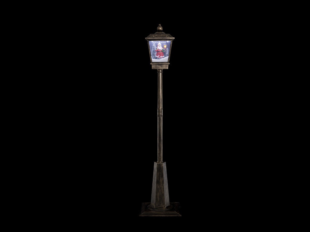 Lanterne déco LED Père Noël noir IP44 32 cm
