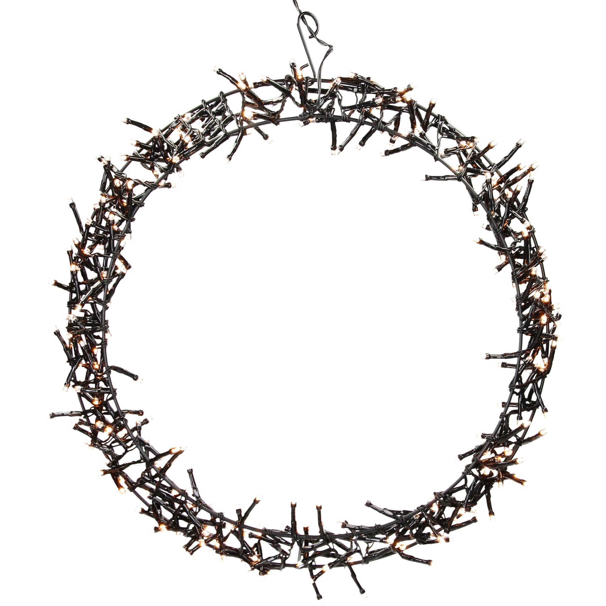 Lot De 4-Couronne De Noël LED Lumineuse Suspendue-Guirlande Artificielle De Noël-Lumières De