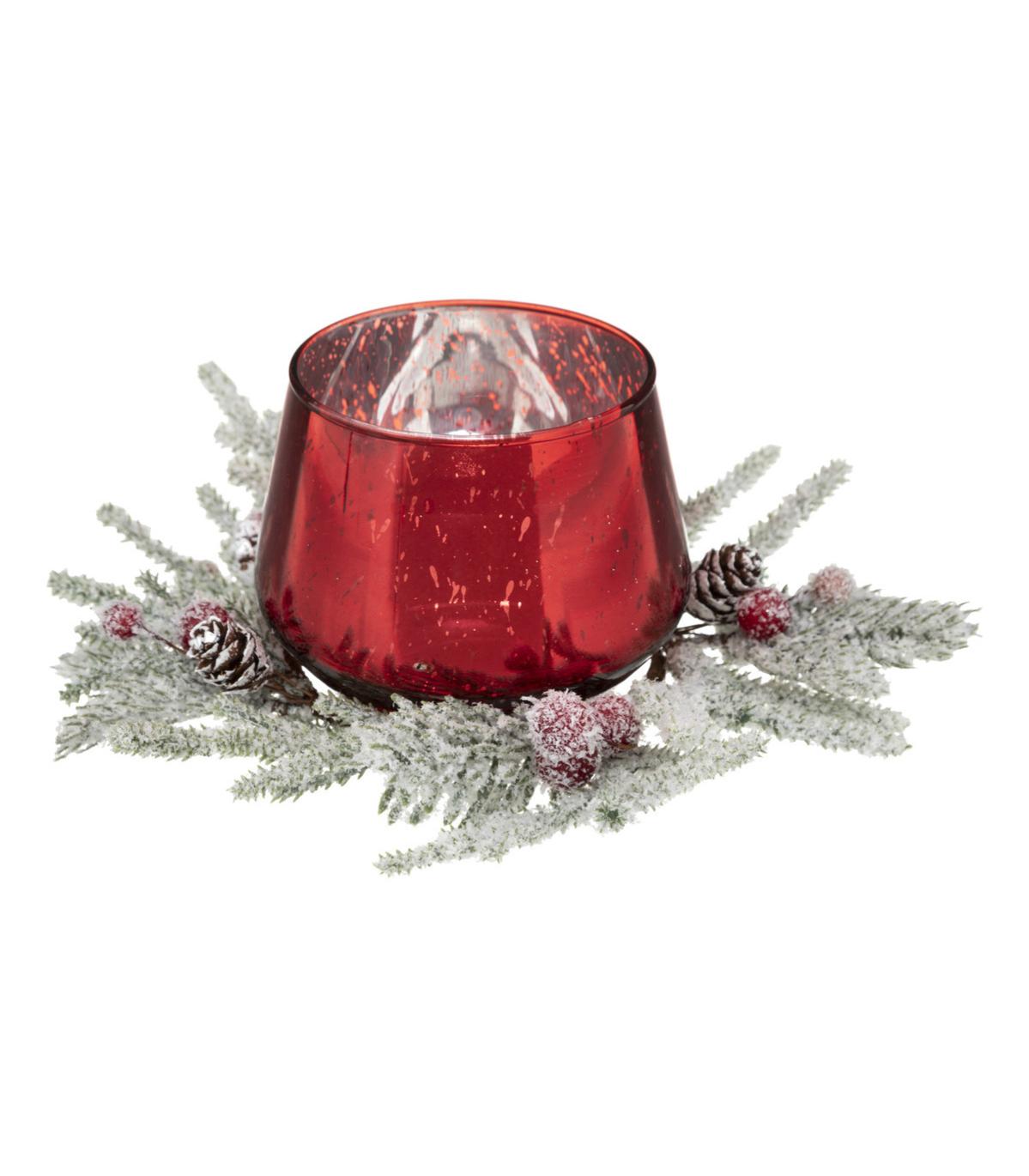 Bougeoir en cristal de Lotus - HOMYL - Photophore - Rouge - Intérieur