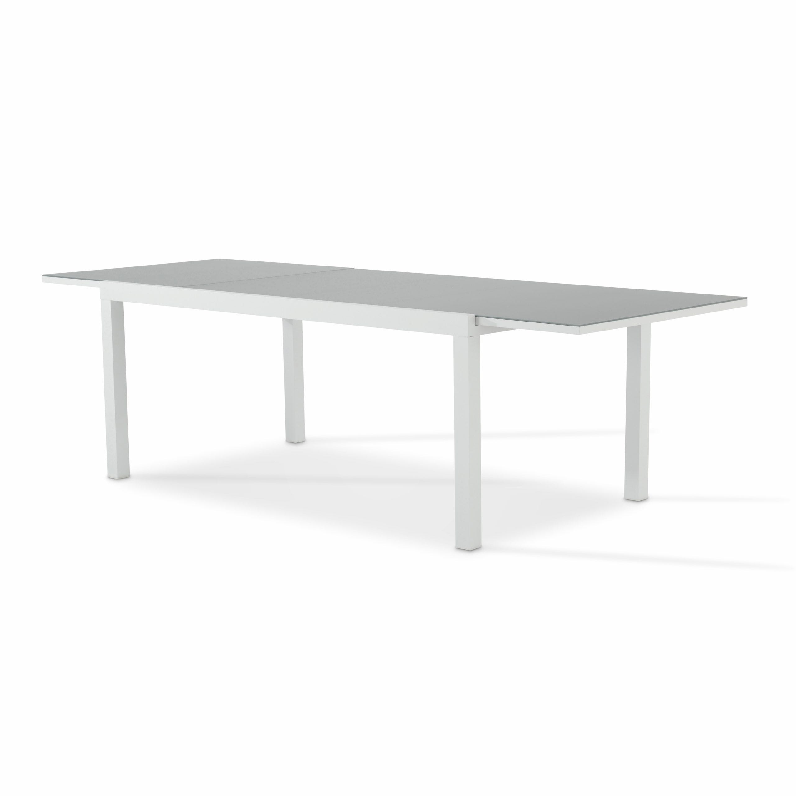 Mesa jardín extensible aluminio blanco 200/140x90 cm y polywood OSAKA