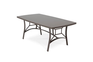 Table de jardin Toscana en aluminium et bois coloris bois et noir L.180/240  x l.99 x H.74 cm