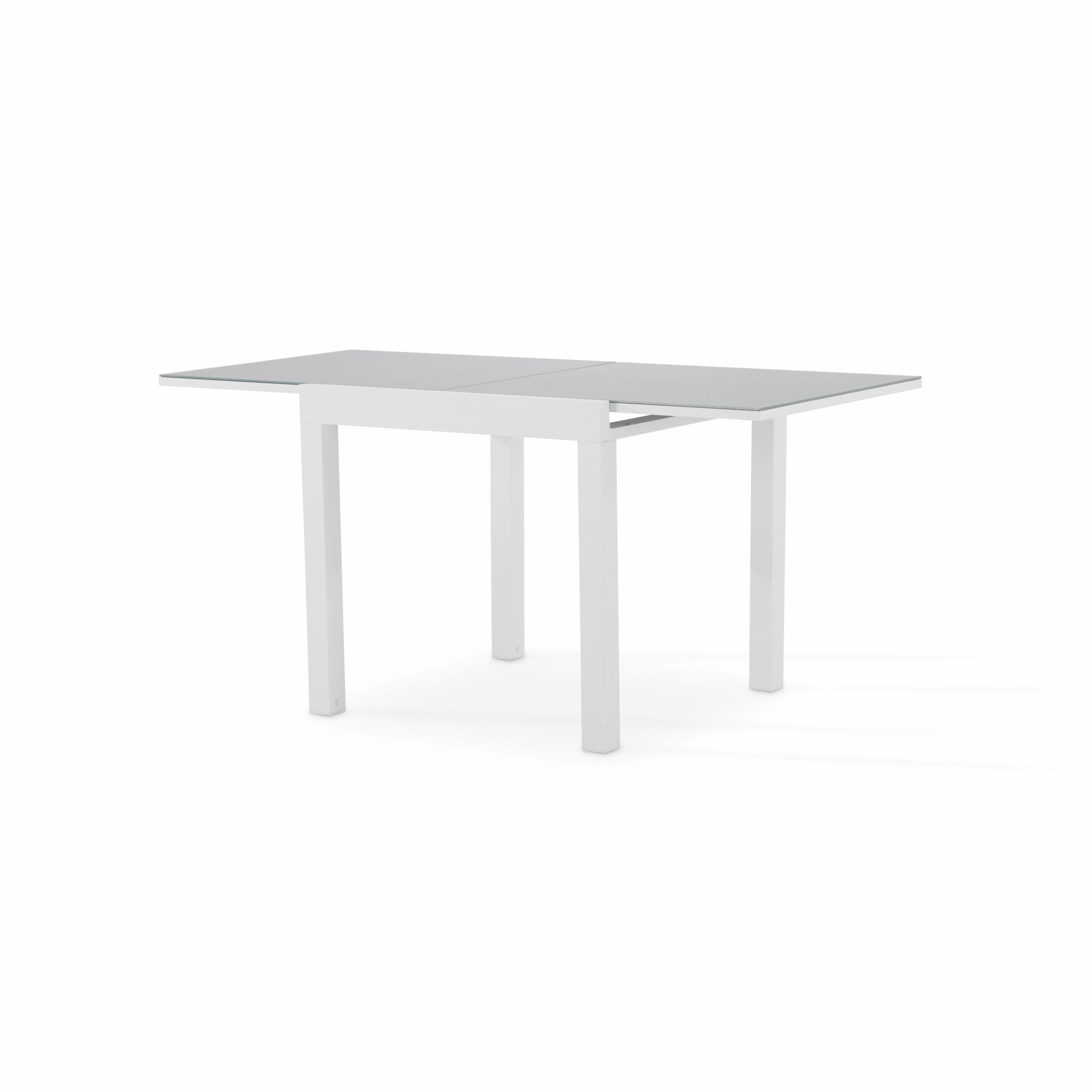 Mesa jardín extensible aluminio blanco 200/140x90 cm y polywood
