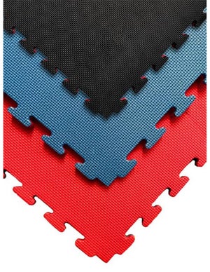 Tatami Puzzle 1000x1000x25 mm, Esterilla Reversible Antideslizante, Suelo  para gimnasios y Judo, Con Bordes, Rojo y Negro