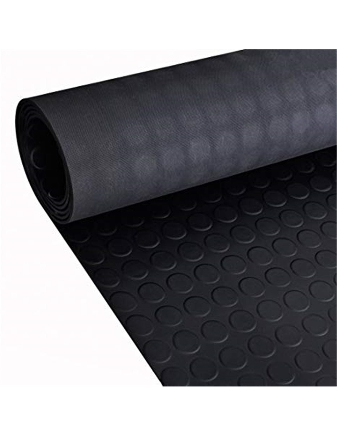 Suelo Goma, Composición 100% Caucho, Suelo Caucho, Suelo PVC, Suelo  Protector, Diseño Botones Negro, Grosor 3MM, Medida 100X150CM