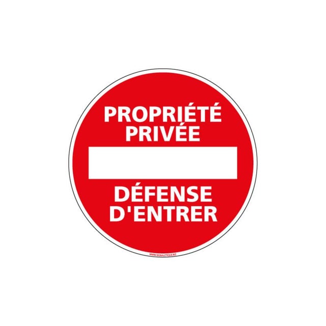 AUA SIGNALETIQUE - Panneau Propriété Privée Défense D'Entrer Circulaire - 330 Mm, Vinyl Adhésif : Buy Online At Best Price In KSA - Souq Is Now