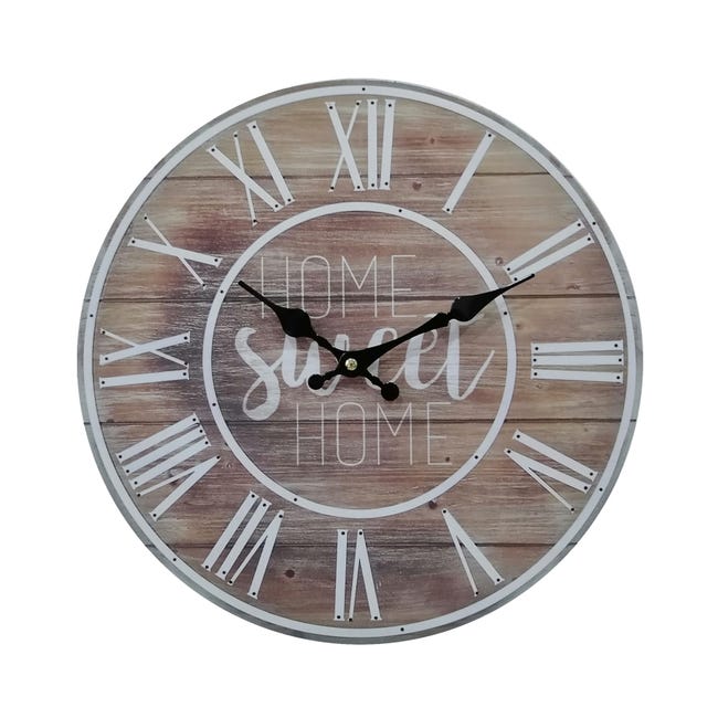 Mobili Reloj de Pared Decorativos Mdf Marrón Blanco para Cocina Sala De Estar | Merlin