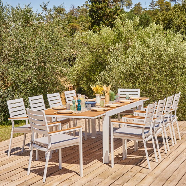 Conjunto mesa jardín 160/80x80 cm y 4 sillas aluminio antracita