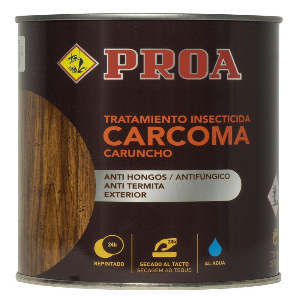 CARCOMA. 0,75L. Matacarcoma, prevención y curación contra la carcoma,  termitas y hongos de la madera. PROA.