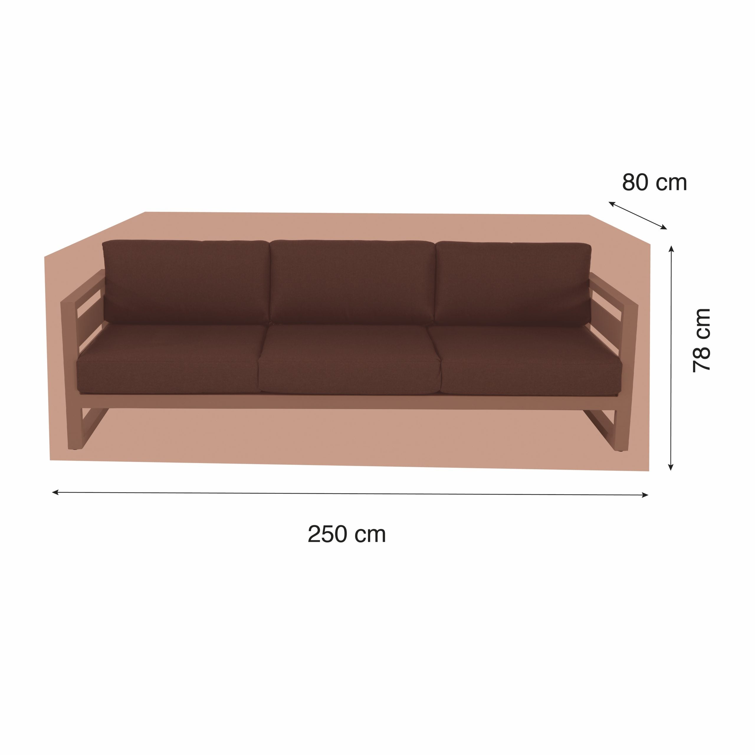 Funda para muebles de jardín sofá XL 250x80x78 terracota - Protech | Leroy  Merlin