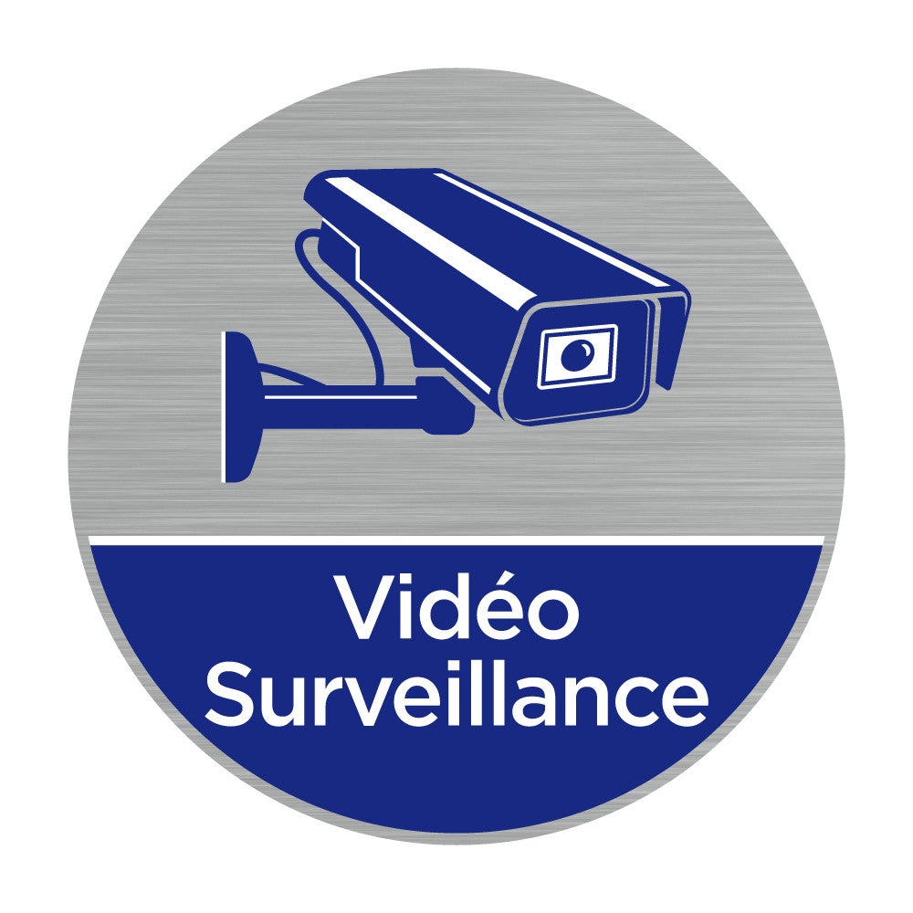 Pictogramme Vidéo Surveillance (Q0467) Diamètre 76 Mm Matière Aluminium ...