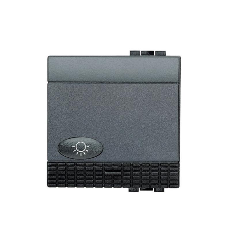Bouton poussoir avec symbole lampe et 2 modules LIVING en anthracite — free download