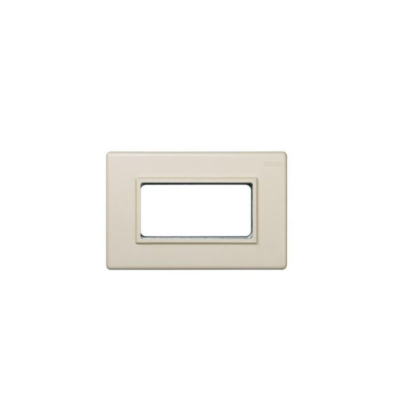 Placa Simon S-27 | 1 Módulo | Marfil | 8,5x8,5 Cm | Sin Garras | Fácil Instalación