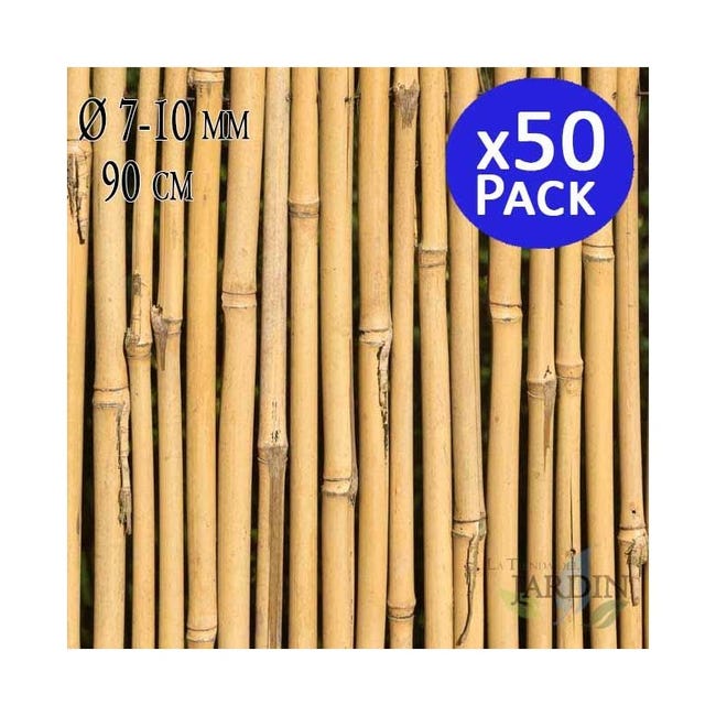 Pack 50 x Tutores de Bambú 90 cm, 6-10 mm. Varillas de bambú, caña bambú  ecológica para sujetar árboles, plantas y hortalizas | Leroy Merlin