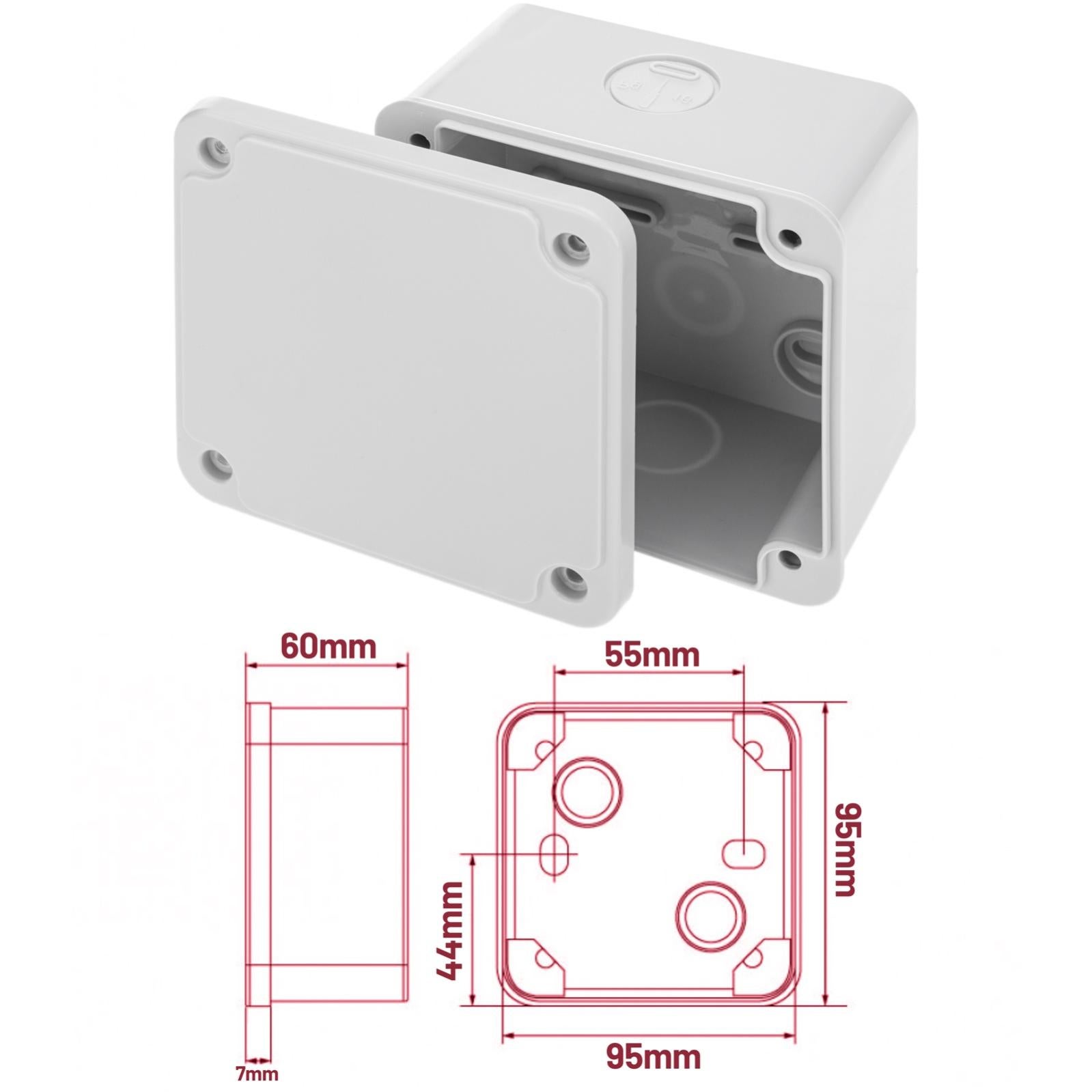 Scatola quadrata a superficie stagna con protezione IP66 LSZH 95x95x60mm - 4