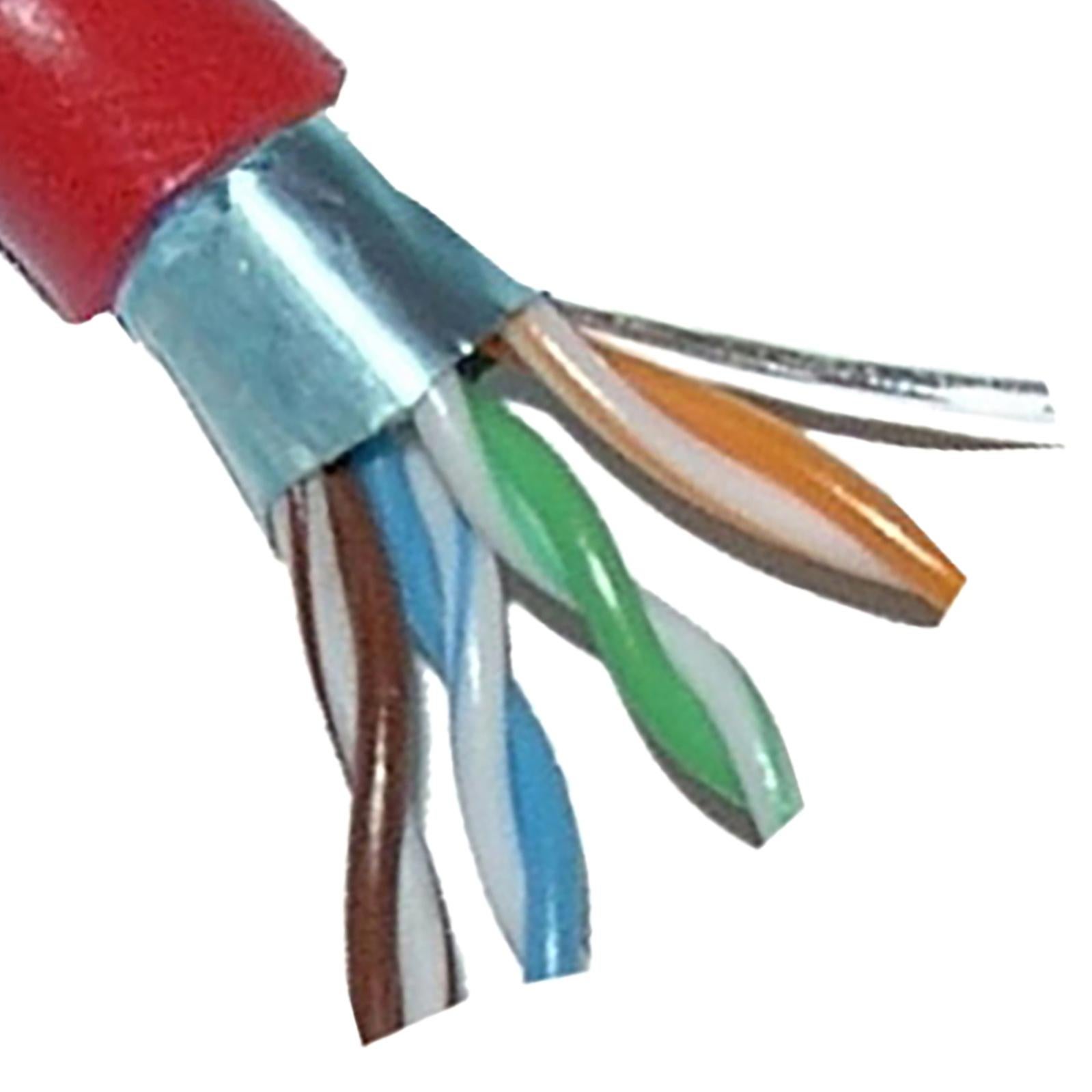 Bobina di cavo FTP di categoria 5e 24AWG CCA di materiale rigido di colore rosso di 100m - 2