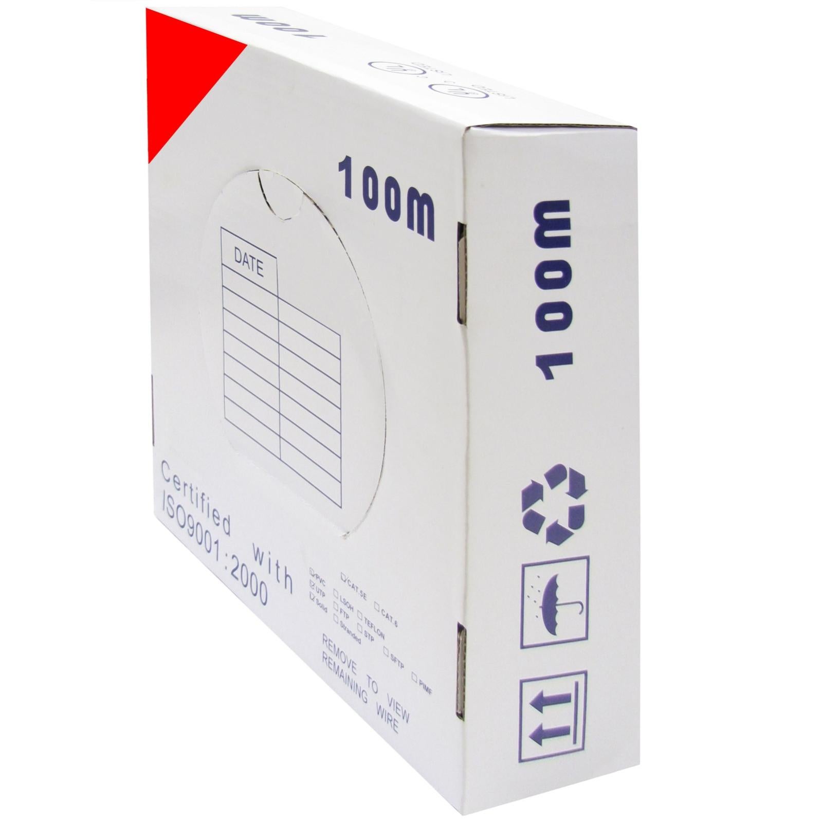 Bobina di cavo FTP di categoria 5e 24AWG CCA di materiale rigido di colore rosso di 100m - 3