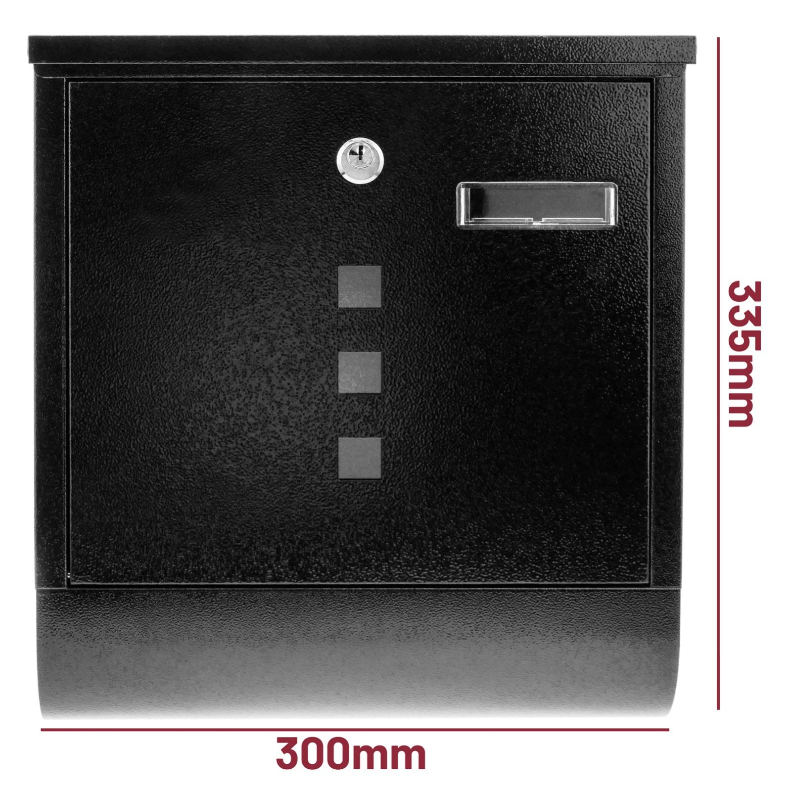 Cassetta delle lettere in metallo per lettere e giornali arrotolati in nero - 4