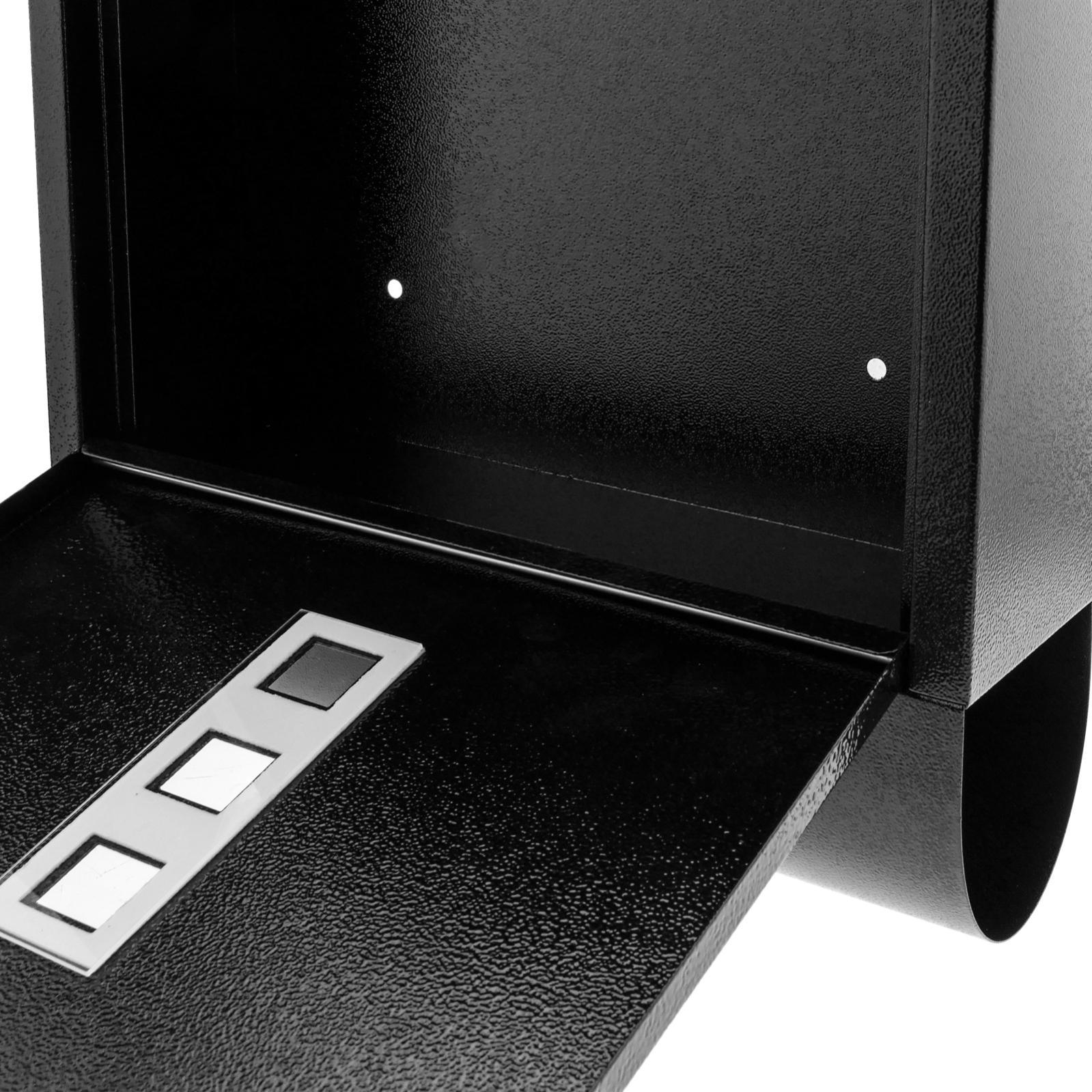 Cassetta delle lettere in metallo per lettere e giornali arrotolati in nero - 5