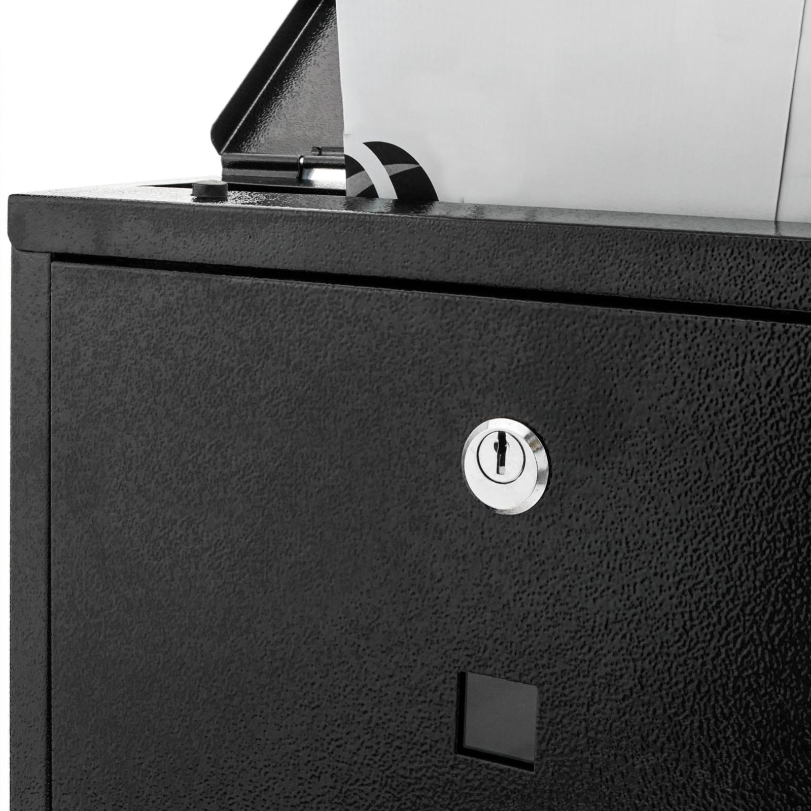 Cassetta delle lettere in metallo per lettere e giornali arrotolati in nero - 3