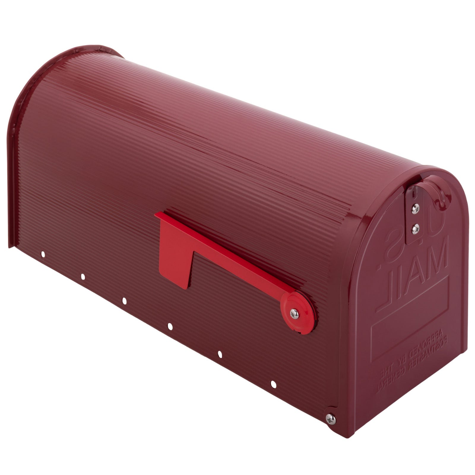 Cassetta delle lettere tipo americana in alluminio rosso con gagliardetto  pieghevole