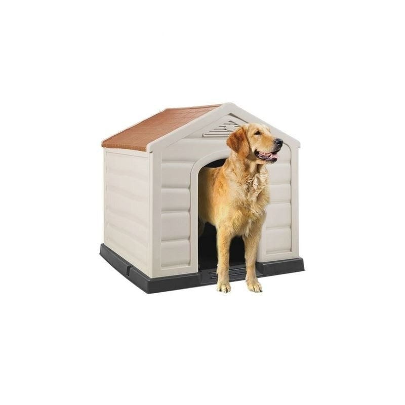 Caseta de resina de exterior para perros pequeños y medianos