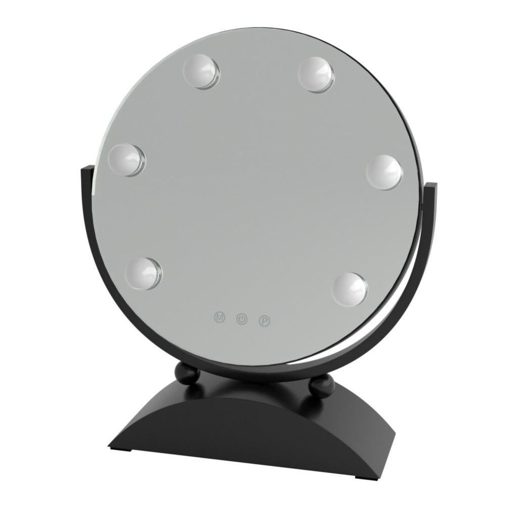 EVA - Specchio da tavolo per trucco con bulbi LED Finitura:Giallo
