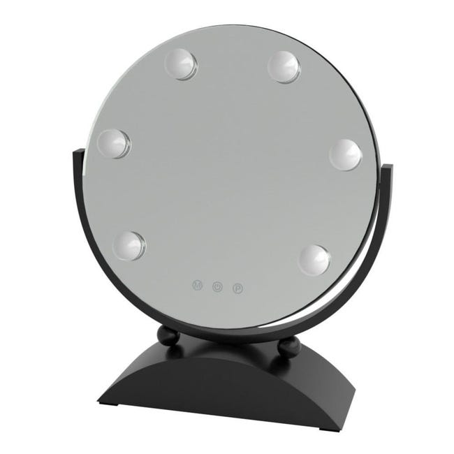 EVA - Specchio da tavolo per trucco con bulbi LED Finitura:Giallo EVA - Specchio da tavolo per trucco con bulbi LED Finitura:Giallo