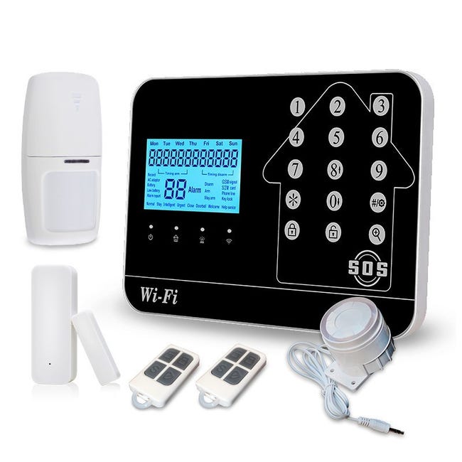 Kit alarme maison connectée sans fil wifi box internet et gsm futura  blanche smart life- lifebox 
