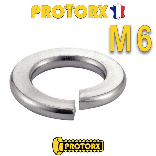 RONDELLE GROWER M6 x 20pcs | Diam. int = 6,1mm x Diam. ext = 11,8mm | INOX A4 (Acier Marin) - Usage Exterieur-Intérieur | Norme DIN 127B