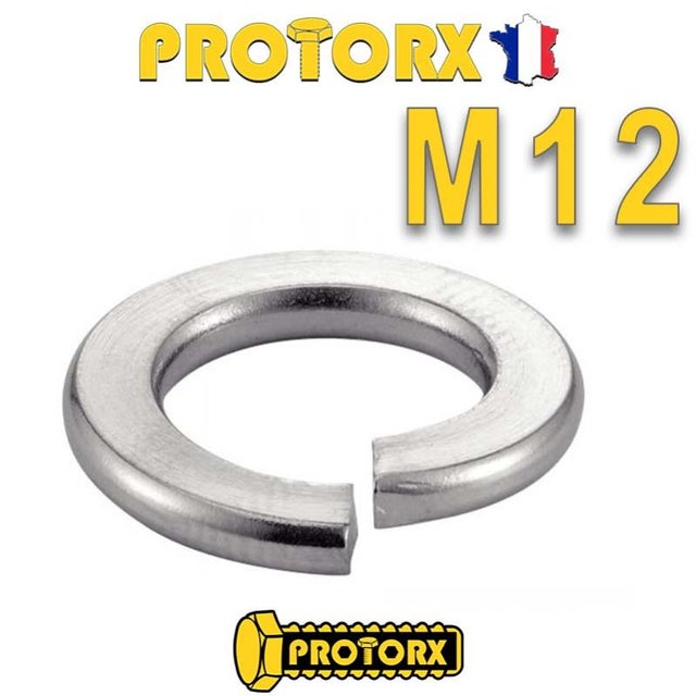 RONDELLE GROWER M12 x 20pcs | Diam. int = 12,2mm x Diam. ext = 21,1mm | INOX A4 (Acier Marin) - Usage Exterieur-Intérieur | Norme DIN127B