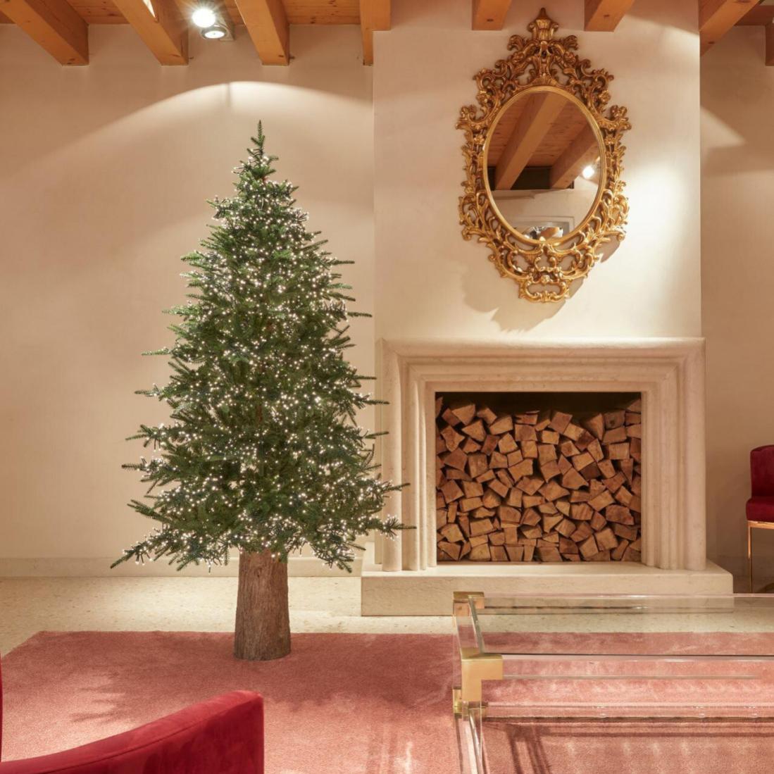 Heitmann DECO Copri Base Albero Di Natale In Feltro - Rosso/Grigio, Diametro 100 Cm, Con Applicazioni