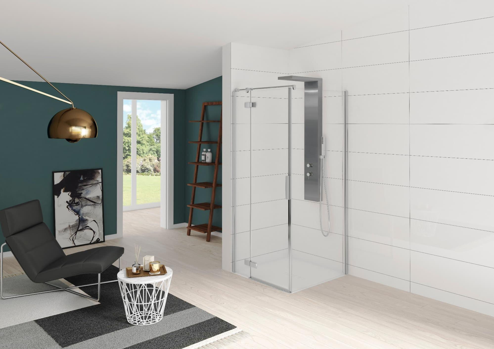 Paroi de douche KINESTYLE 1 porte pivotant + retour d'angle fixe