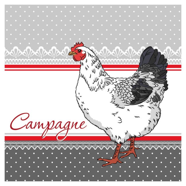 Lot De 20 Serviettes En Papier 3 Plis – Motif Bouquet De Lavande Romantique – Style Campagne Jardin Été – 33x33 Cm – Ambiente