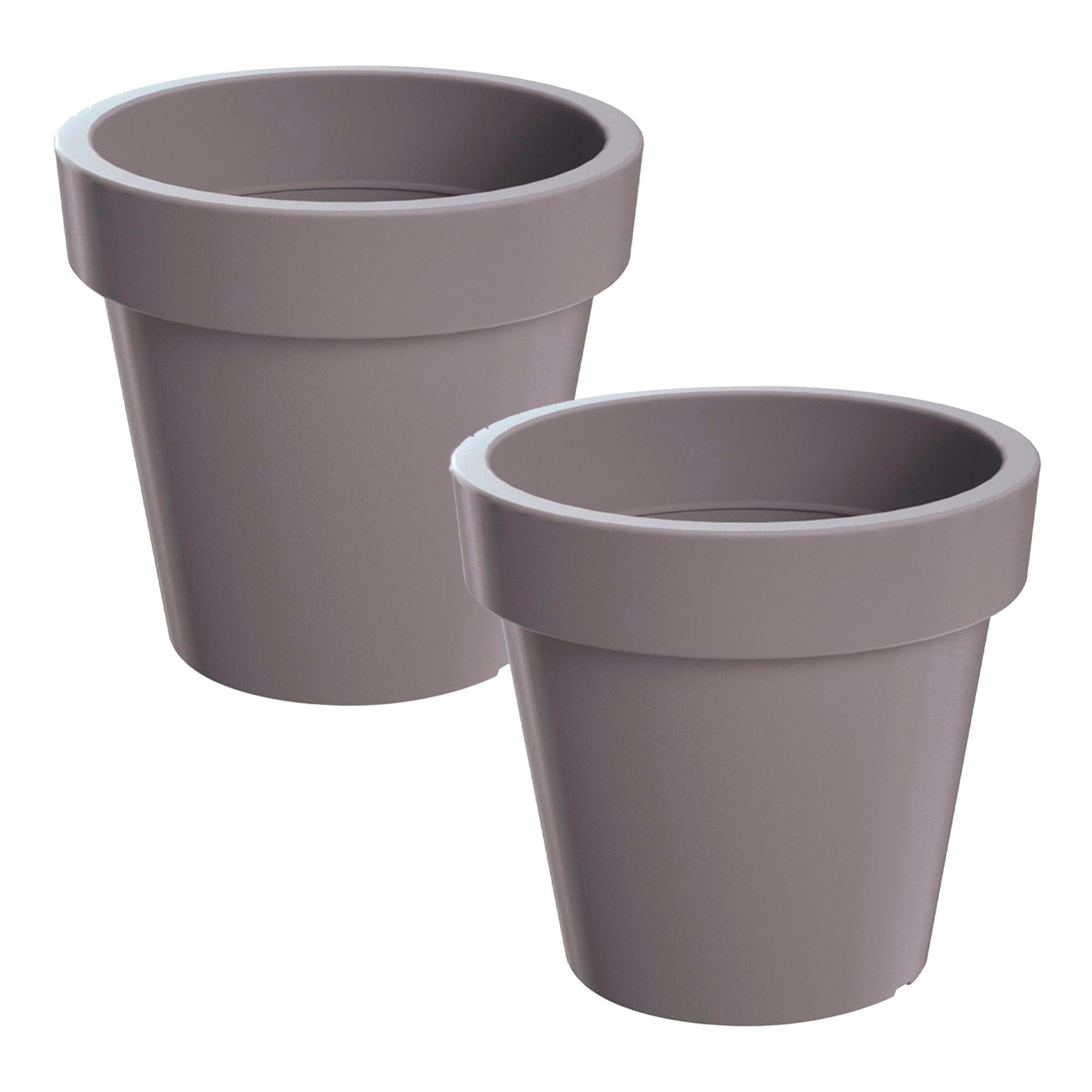 Set di 2 vasi quadrati per interno ed esterno beige 39 x 39 x 43 cm DELOS