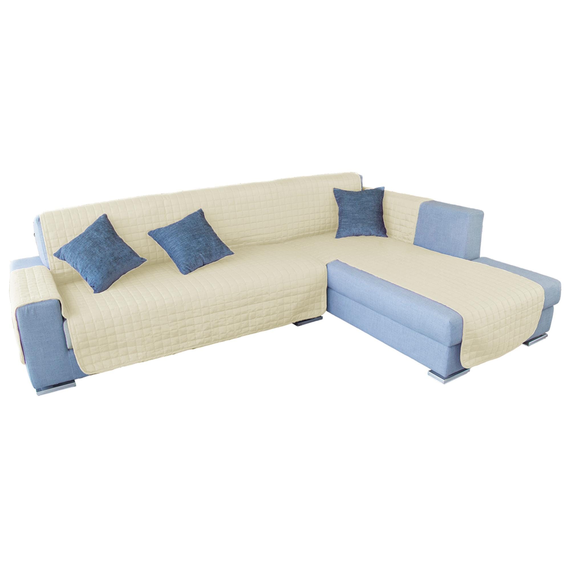 Housse de canapé 2 places réversible adaptable - Elegant – 190X140 cm -  Sable