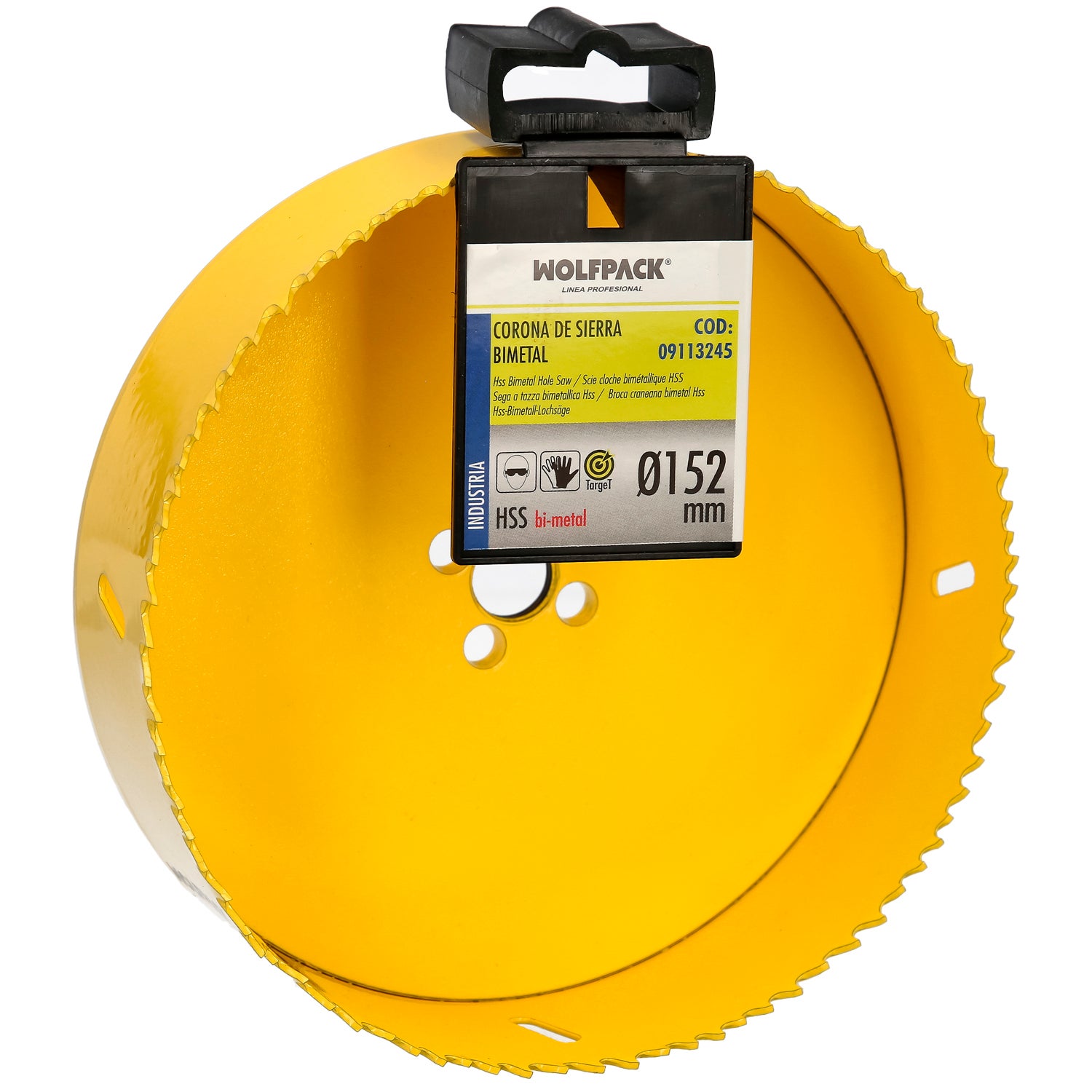 Corona sierra bimetal ø 152 mm. templado térmico base reforzada. corona madera broca agujeros madera acero hierro plásticos