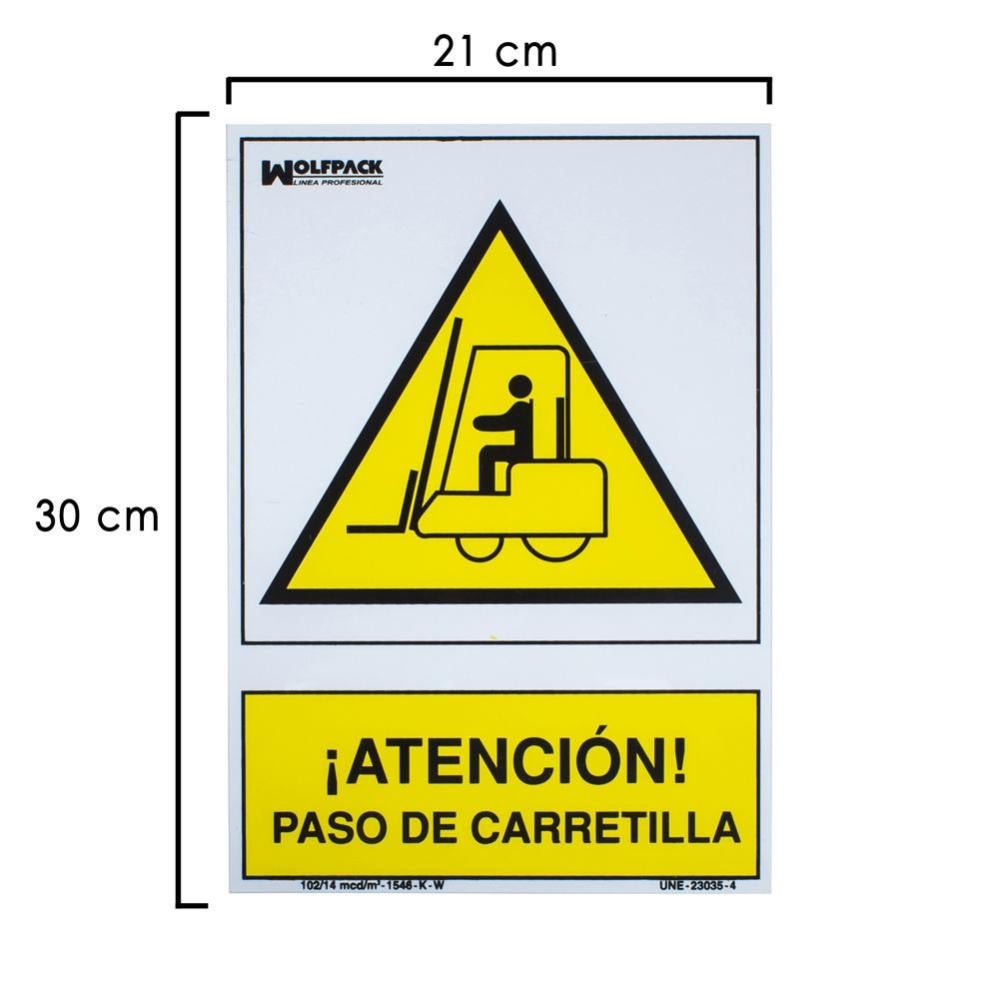 Cartel Atencion Paso Carretilla 30X21 Cm. En Oferta Cartel Atencion Paso Carretilla 30X21 Cm.