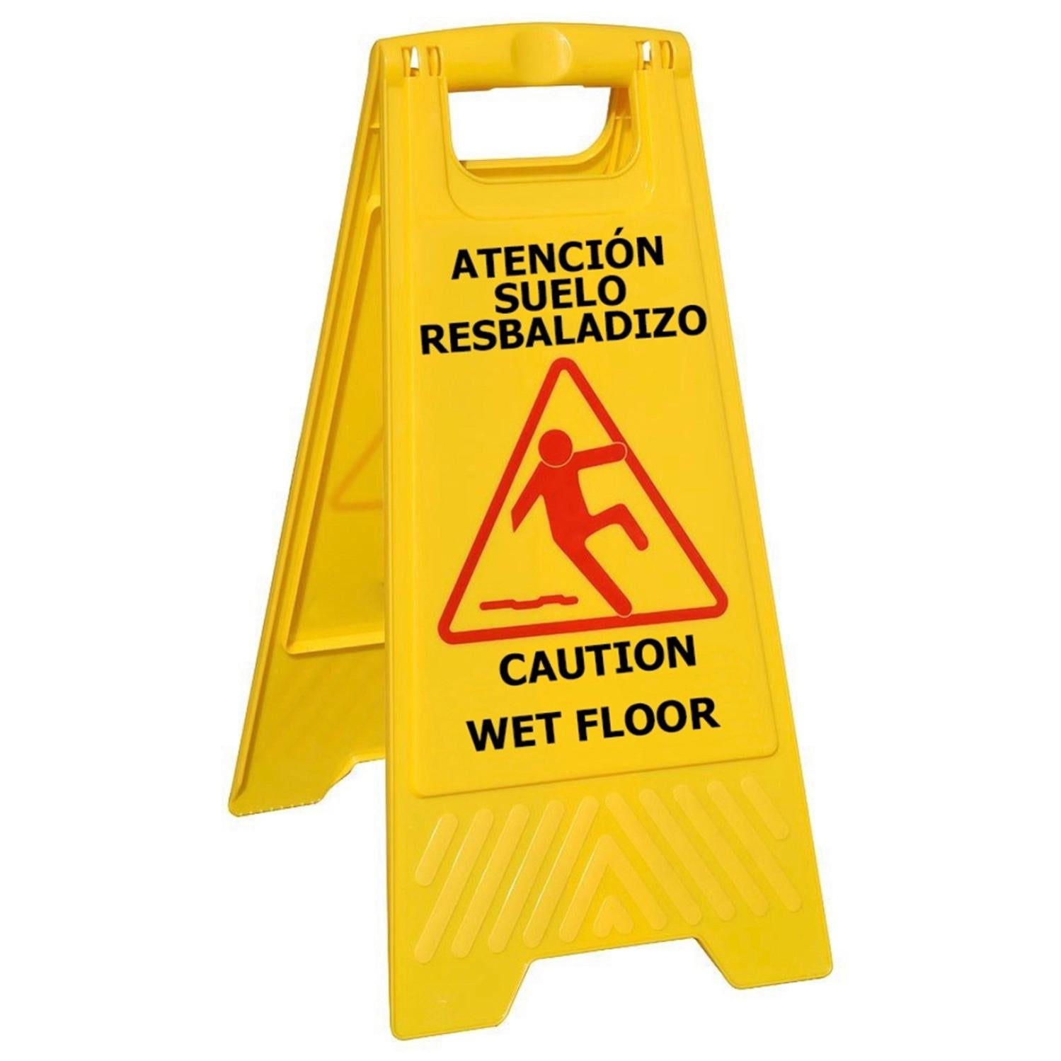 Cartel Atencion Suelo Mojado 64X30 Cm.