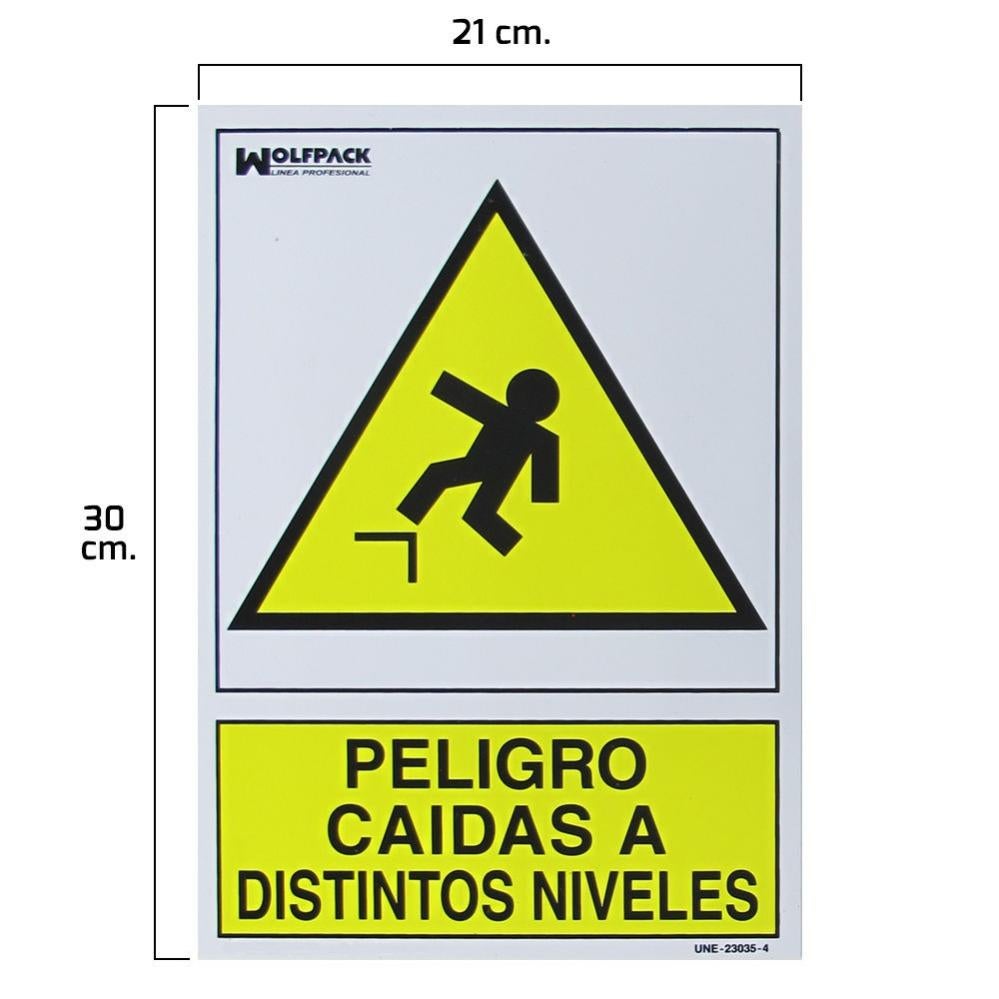 Cartel Peligro Caidas A Distintos Niveles 30X21 En Oferta Cartel Peligro Caidas A Distintos Niveles 30X21