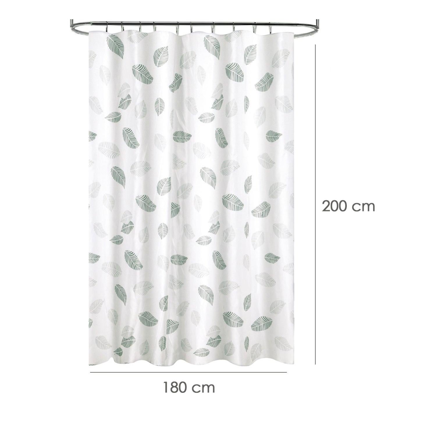 Cortina Ducha Tela Hojas 180 X 200 Cm. Baño, Cortina Tela Impermeable Con Anillas | Leroy Merlin