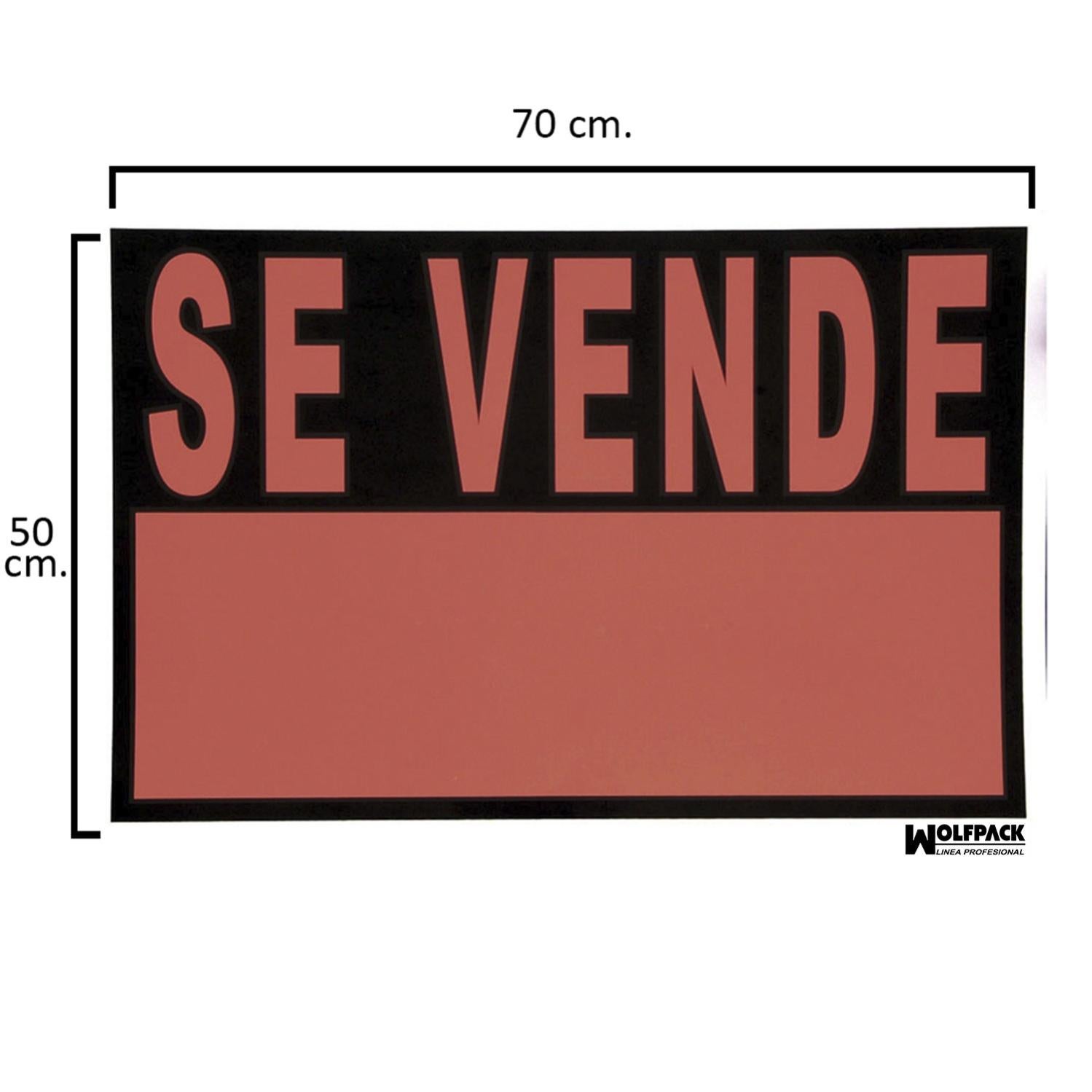 Cartel Se Vende 70X50 Cm.