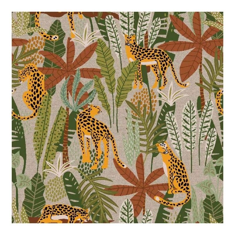 Mantel things home trade selva 140 cm x 25 m algodón y poliéster