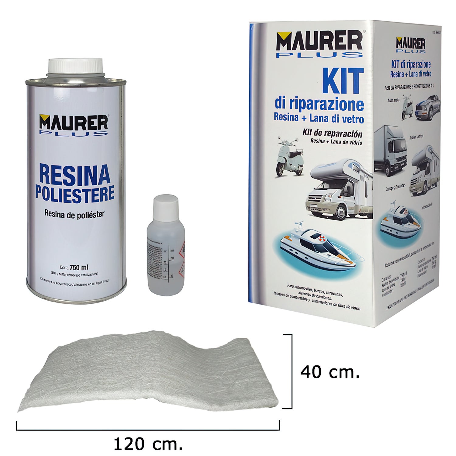 Mini-kit Reparador De Fibra De Vidrio / Resina Poliester