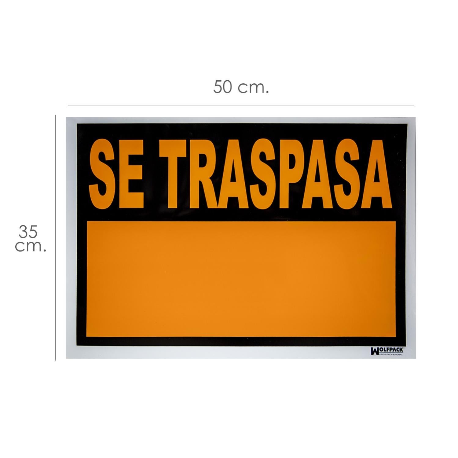 Cartel Se Traspasa 50X35 Cm. En Oferta Cartel Se Traspasa 50X35 Cm.