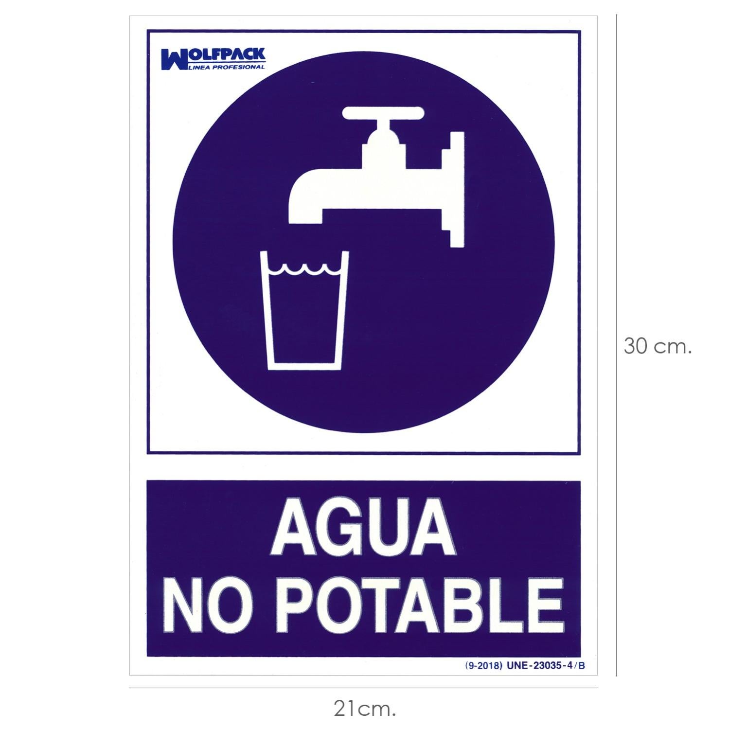 Cartel Agua No Potable 30X21Cm. En Oferta Cartel Agua No Potable 30X21Cm.