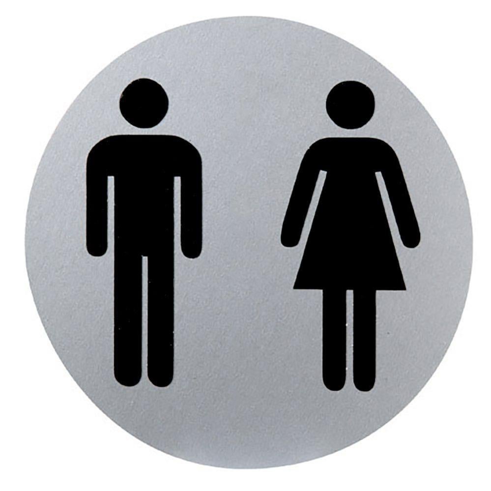 Cartel Aluminio Baño Hombre/Mujer Ø12 Cm.