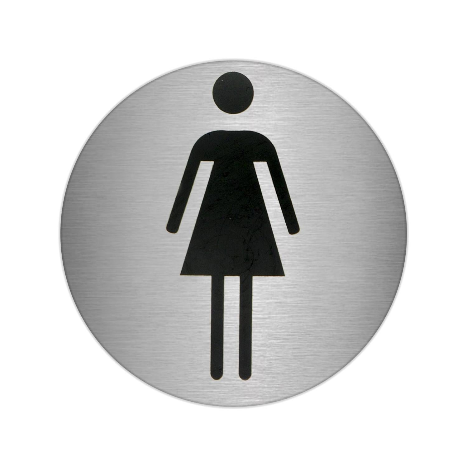 Placa Adhesiva Baño Mujer Acero Inoxidable Ø 7 Cm. En Oferta Placa Adhesiva Baño &Quot;Mujer&Quot; Acero Inoxidable Ø 7 Cm.
