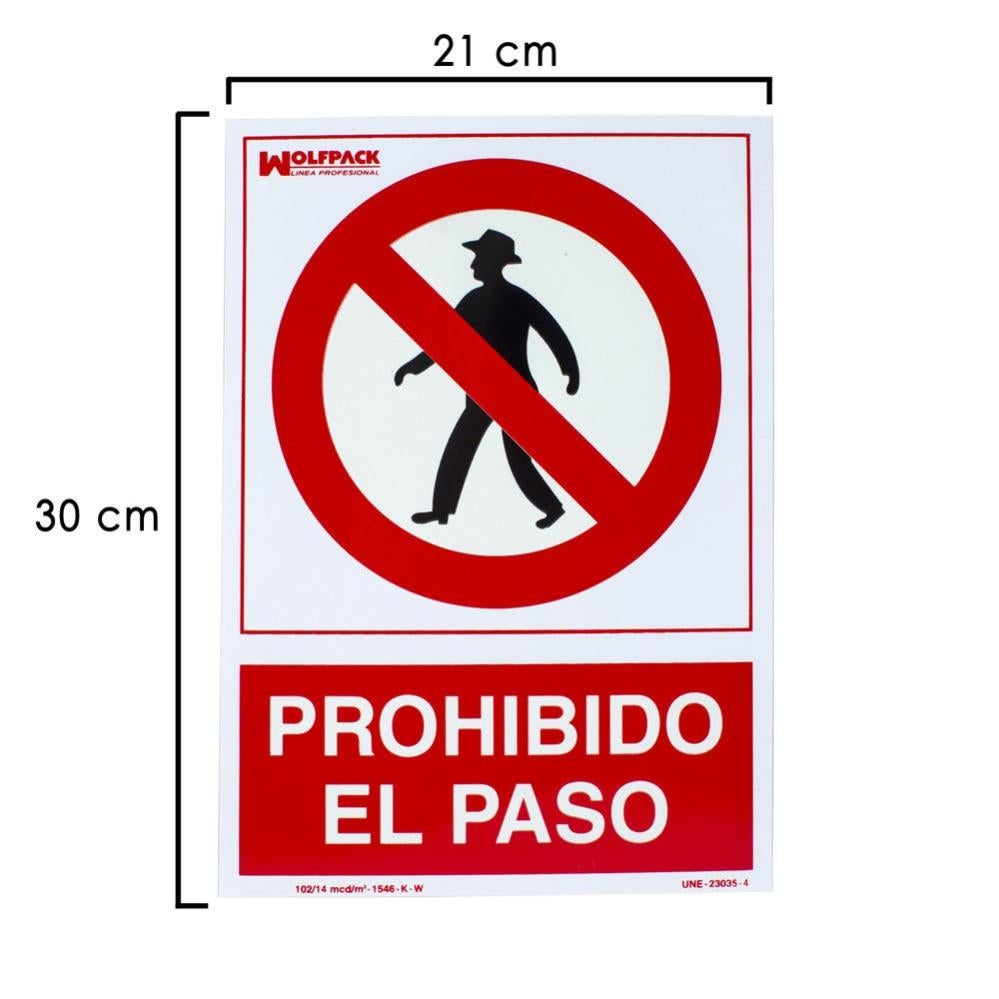 Wolfpack Linea Profesional - Cartel Prohibido El Paso 30X21 Cm. En Oferta Cartel Prohibido El Paso 30X21 Cm.