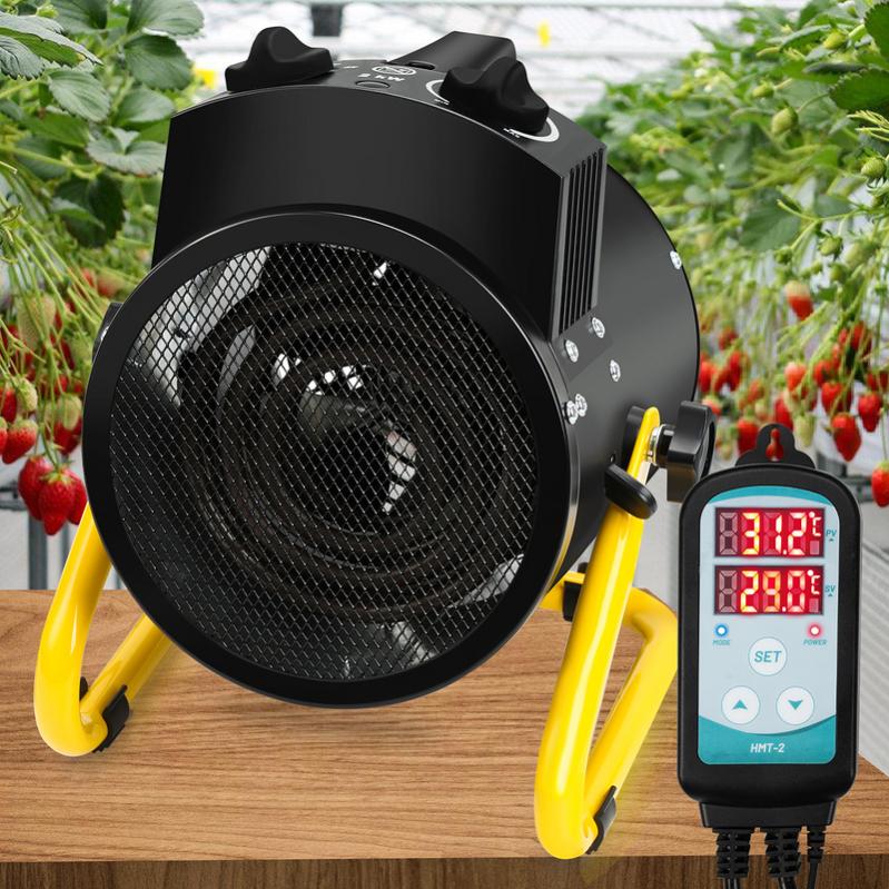 Chauffage de serre Chauffage de maison de jardin 2000W avec régulateur de température BioGreen