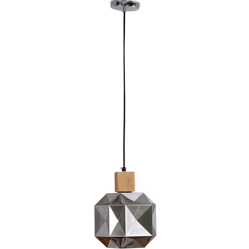 Lampe de plafond style moderne, métal et bois - Zey Fumée | Leroy Merlin
